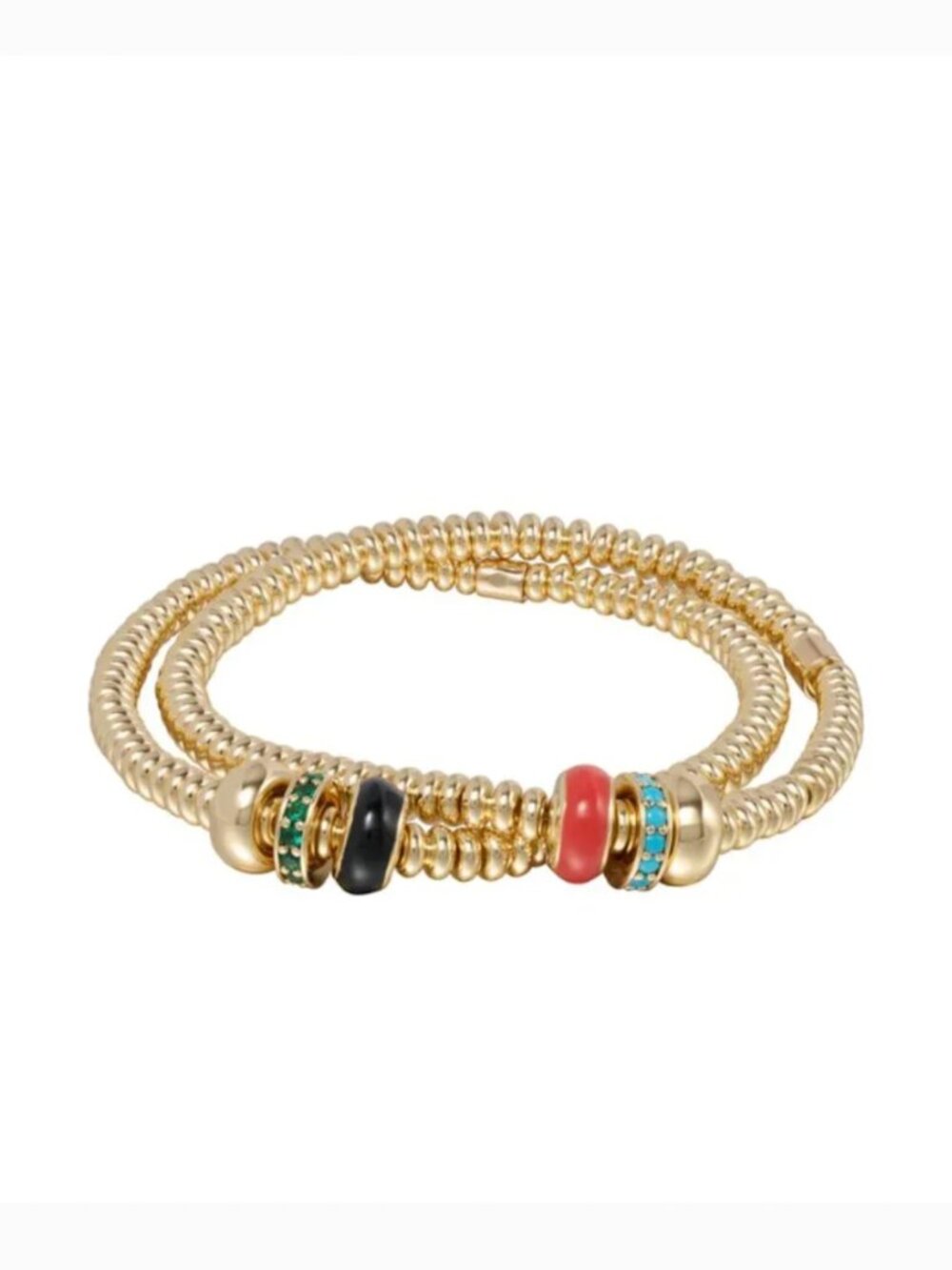*Set* Roxane Assoulin The Slider Bracelet Duo Black/Orange - Picture 2 of 5